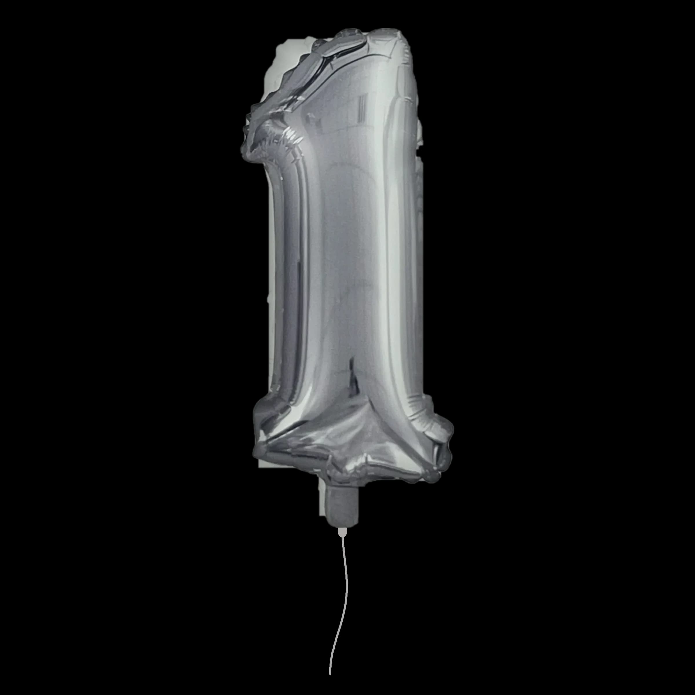 Balon broj 1 - srebrni (80 cm)